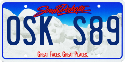 SD license plate 0SKS89