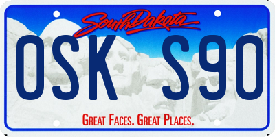 SD license plate 0SKS90