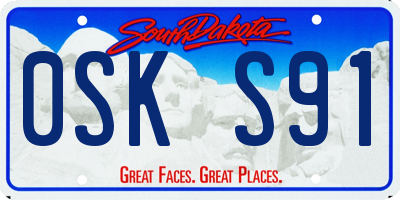 SD license plate 0SKS91