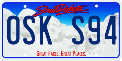 SD license plate 0SKS94
