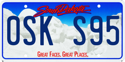SD license plate 0SKS95