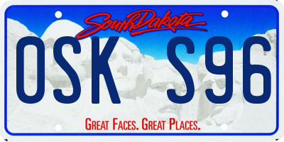 SD license plate 0SKS96