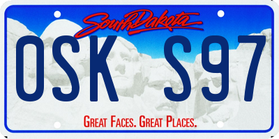 SD license plate 0SKS97