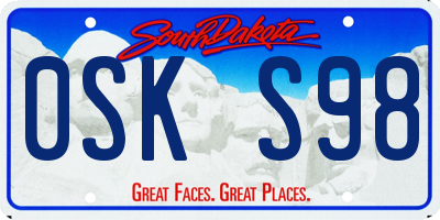 SD license plate 0SKS98