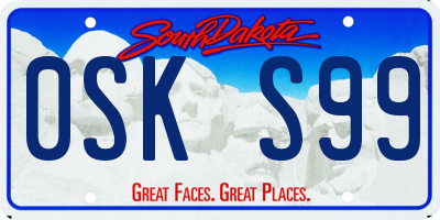 SD license plate 0SKS99