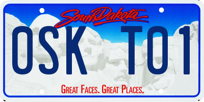 SD license plate 0SKT01