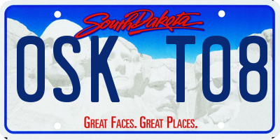 SD license plate 0SKT08