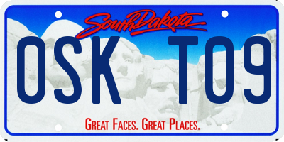 SD license plate 0SKT09
