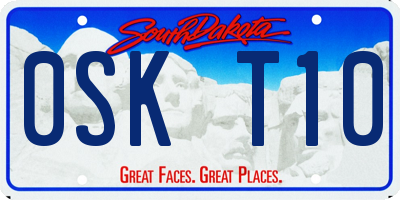 SD license plate 0SKT10