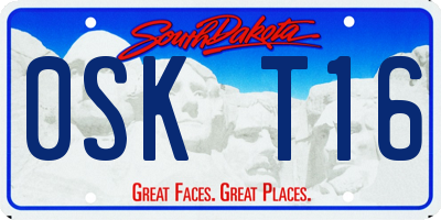 SD license plate 0SKT16