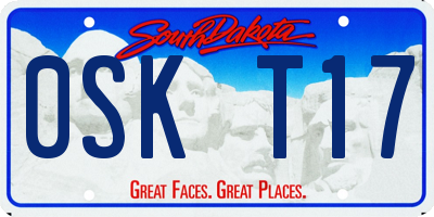 SD license plate 0SKT17