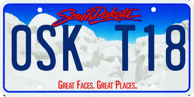 SD license plate 0SKT18
