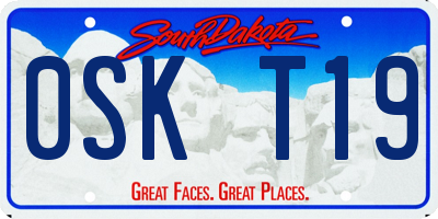 SD license plate 0SKT19