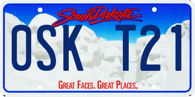 SD license plate 0SKT21