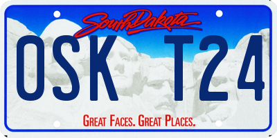 SD license plate 0SKT24