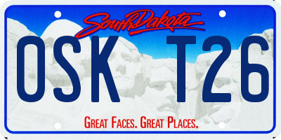 SD license plate 0SKT26