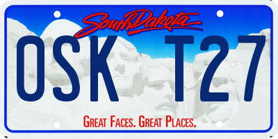 SD license plate 0SKT27