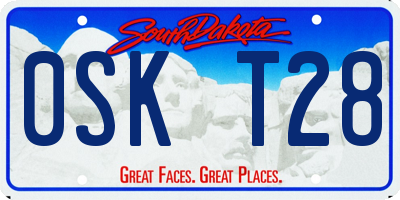 SD license plate 0SKT28