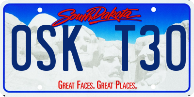 SD license plate 0SKT30