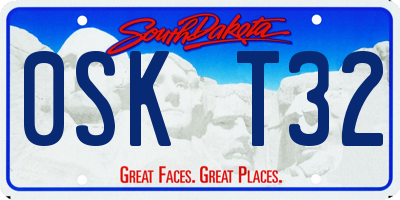 SD license plate 0SKT32