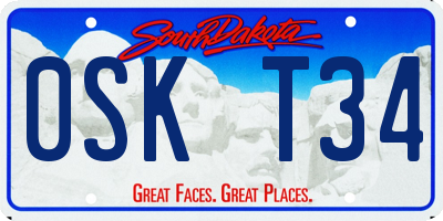 SD license plate 0SKT34