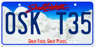 SD license plate 0SKT35