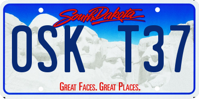 SD license plate 0SKT37