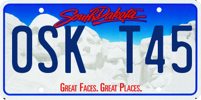 SD license plate 0SKT45