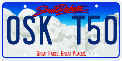 SD license plate 0SKT50