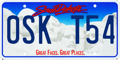 SD license plate 0SKT54