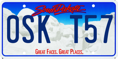 SD license plate 0SKT57