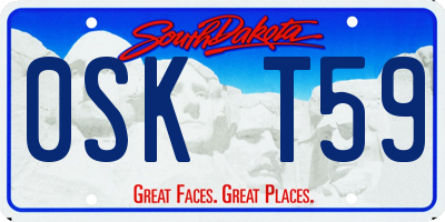 SD license plate 0SKT59