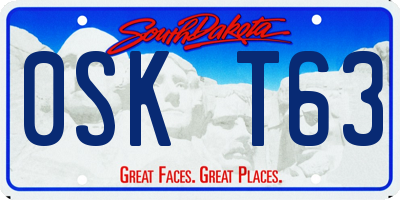 SD license plate 0SKT63