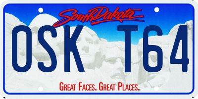 SD license plate 0SKT64