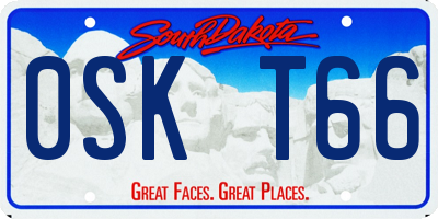 SD license plate 0SKT66