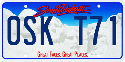 SD license plate 0SKT71