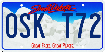 SD license plate 0SKT72