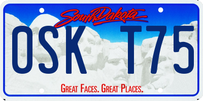 SD license plate 0SKT75