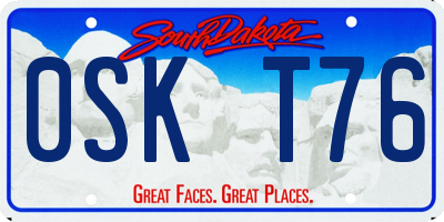 SD license plate 0SKT76