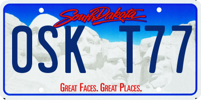 SD license plate 0SKT77