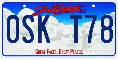 SD license plate 0SKT78