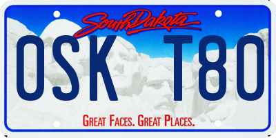 SD license plate 0SKT80