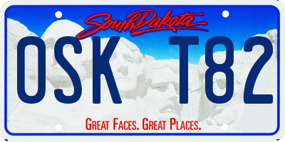 SD license plate 0SKT82