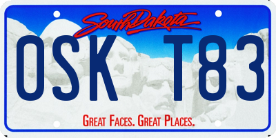 SD license plate 0SKT83