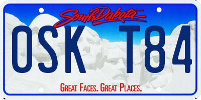 SD license plate 0SKT84