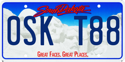 SD license plate 0SKT88