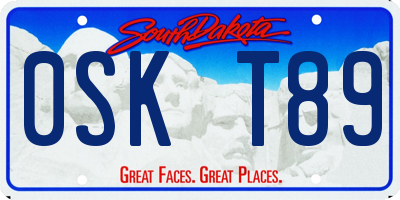 SD license plate 0SKT89