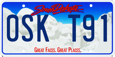 SD license plate 0SKT91