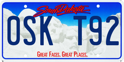 SD license plate 0SKT92