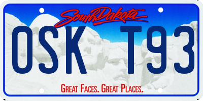 SD license plate 0SKT93